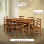 COMEDOR EN MADERA MACIZA 6 SILLAS