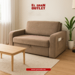 SOFA CAMA 2 CUERPOS TELA GRIS
