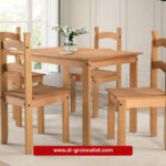 JUEGO COMEDOR 4 SILLAS MADERA COLOR CERA