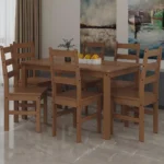 JUEGO DE COMEDOR 6 SILLAS MADERA COLOR MARRON