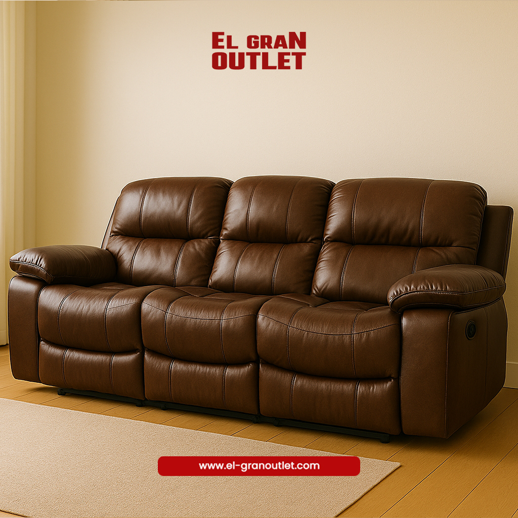 SILLÓN RECLINABLE - 3 CUERPOS MARRON