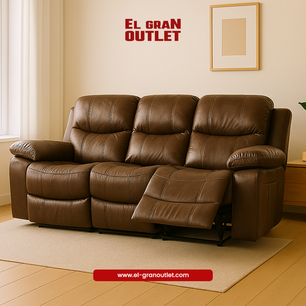 SILLÓN RECLINABLE - 3 CUERPOS MARRON