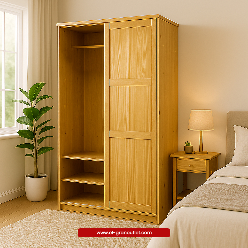 ROPERO 2 PUERTAS 2 CAJONES MADERA MACIZA