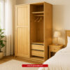 ROPERO 2 PUERTAS 2 CAJONES MADERA MACIZA