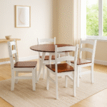 Juego de comedor Dior, 4 sillas, Blanco