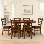 Juego de comedor Sandy, mesa oval, 6 sillas
