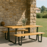 CONJUNTO DE MESA CON DOS BANCOS - GEORGIA