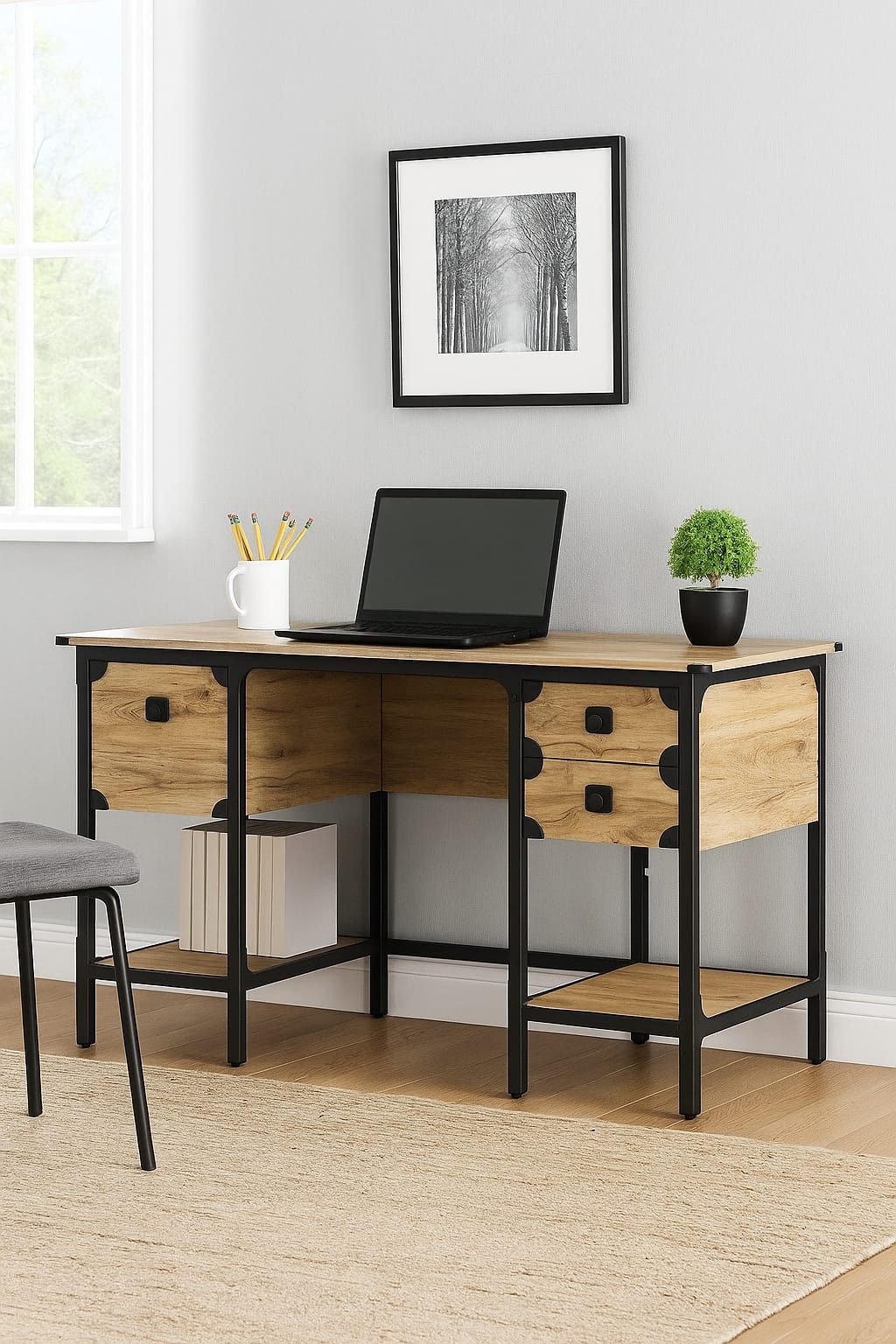 ESCRITORIO STEEL RIVER. MADERA