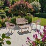 SET DE LIVING EXTERIOR - POLIPROPILENO MARRÓN MILETO